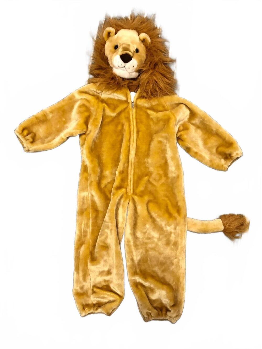 Lion Costume Jumpsuit Size M Fits 3-5 yo 44" approx. Unbranded Soft Thick 3D